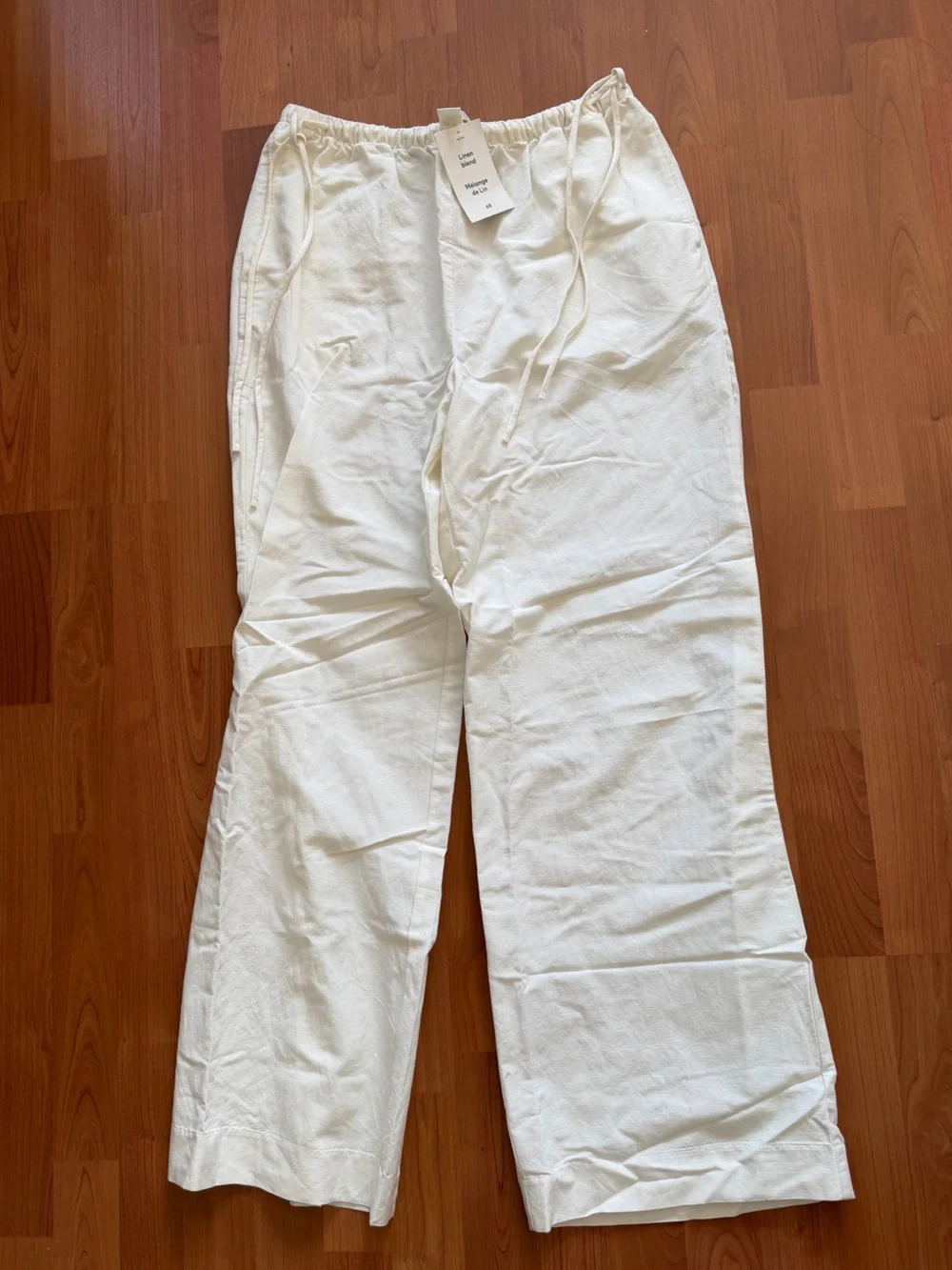 H&M Linen Wide-Leg Drawstring Pants